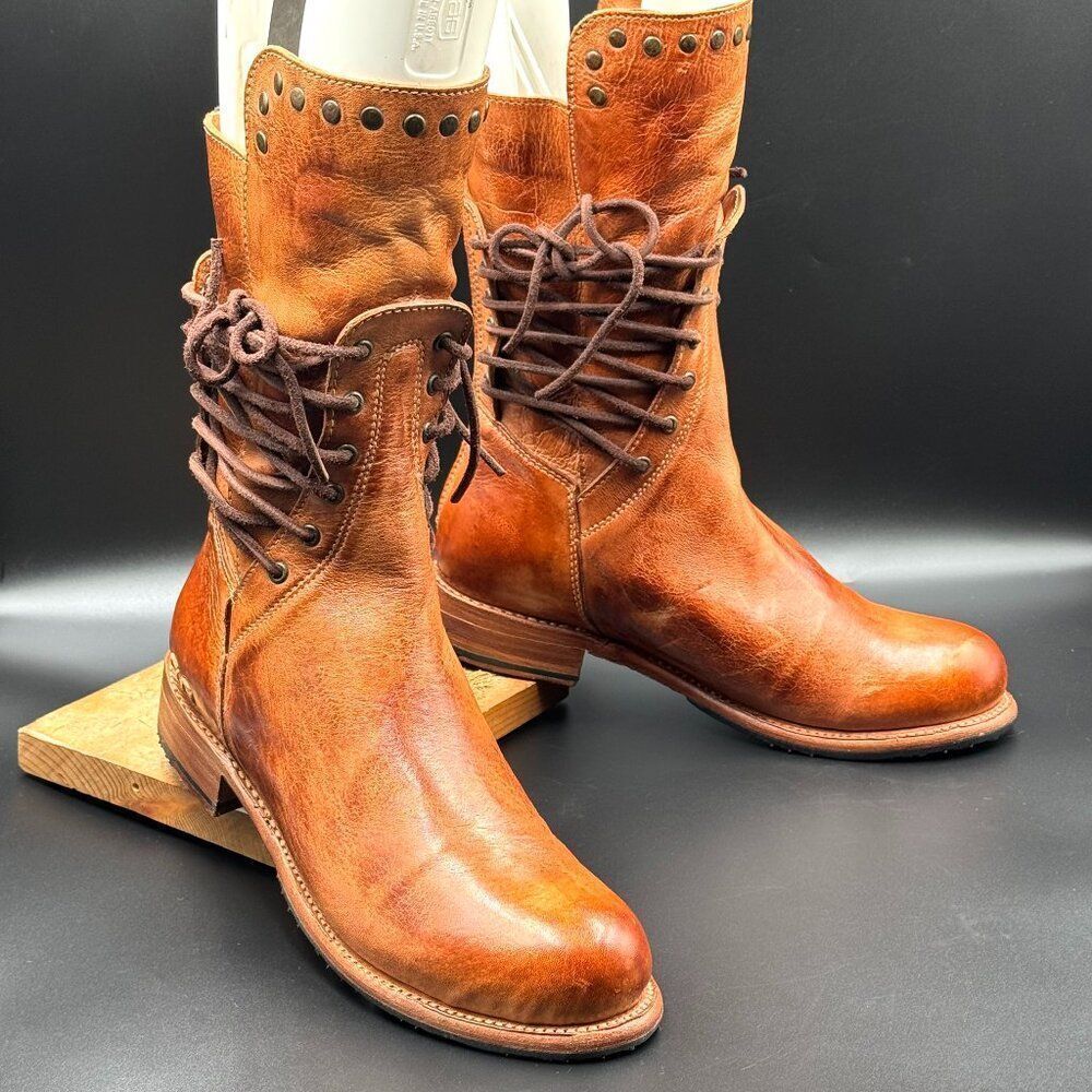 Bet Stu Fen Mid Calf Leather Boot - Picture 2 of 13